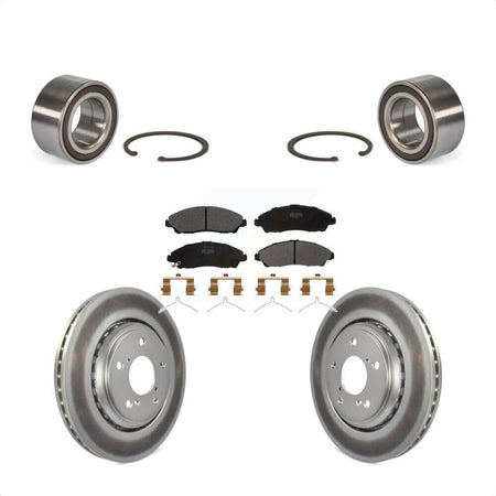 Front Wheel Bearing With Coated Disc Brake Rotors And Semi-Metallic Pads Kit For 2017-2018 Acura MDX KBB-101519 by Transit Auto