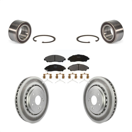Front Wheel Bearing With Coated Disc Brake Rotors And Semi-Metallic Pads Kit For 2014-2016 Acura MDX KBB-101520 by Transit Auto