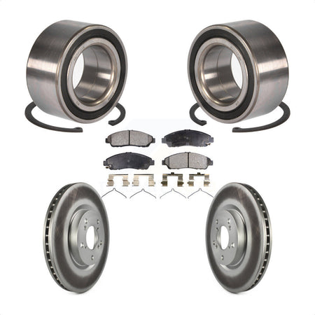 Front Wheel Bearing With Coated Disc Brake Rotors And Semi-Metallic Pads Kit For 2016-2017 Acura RLX Sport Hybrid SH-AWD KBB-101522 by Transit Auto