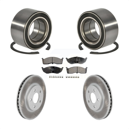Front Wheel Bearing With Coated Disc Brake Rotors And Semi-Metallic Pads Kit For Dodge Neon Chrysler SX 2.0 KBB-101536 by Transit Auto