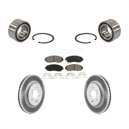 Front Wheel Bearing With Coated Disc Brake Rotors And Semi-Metallic Pads Kit For Honda CR-V Acura RDX KBB-101745 by Transit Auto