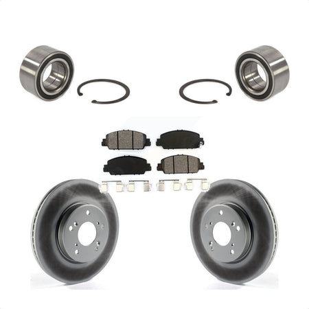 Front Wheel Bearing With Coated Disc Brake Rotors And Semi-Metallic Pads Kit For 2016-2022 Honda HR-V KBB-101746 by Transit Auto
