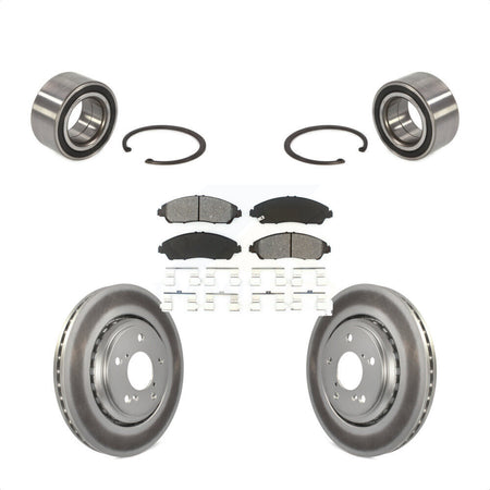 Front Wheel Bearing With Coated Disc Brake Rotors And Semi-Metallic Pads Kit For 2016-2021 Honda Pilot KBB-101747 by Transit Auto