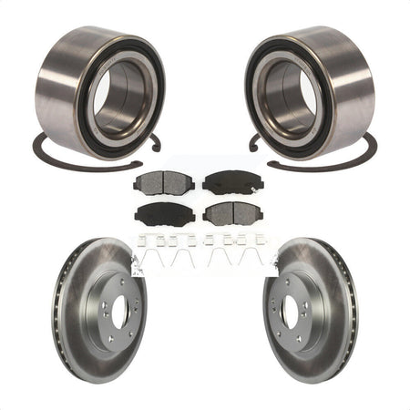 Front Wheel Bearing With Coated Disc Brake Rotors And Semi-Metallic Pads Kit For Honda Fit Acura ILX KBB-101800 by Transit Auto
