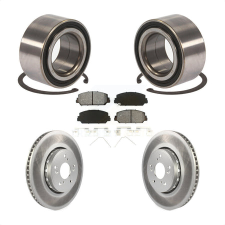 Front Wheel Bearing With Coated Disc Brake Rotors And Semi-Metallic Pads Kit For 2016 Acura ILX KBB-101804 by Transit Auto