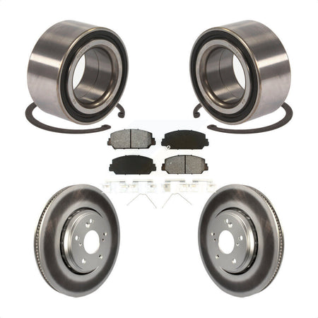 Front Wheel Bearing With Coated Disc Brake Rotors And Semi-Metallic Pads Kit For 2017-2018 Acura ILX KBB-101805 by Transit Auto