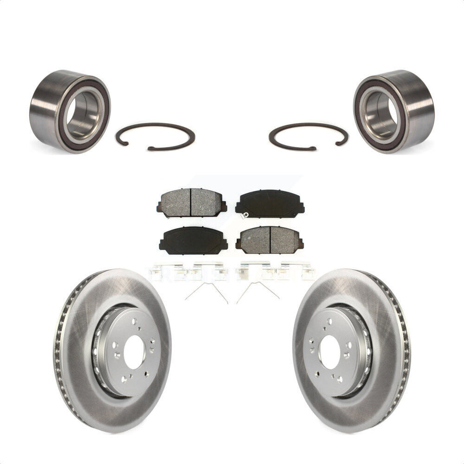 Front Wheel Bearing With Coated Disc Brake Rotors And Semi-Metallic Pads Kit For 2013-2018 Acura RDX KBB-101817 by Transit Auto