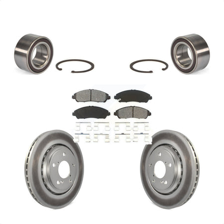 Front Wheel Bearing With Coated Disc Brake Rotors And Semi-Metallic Pads Kit For 2017-2018 Acura MDX KBB-101819 by Transit Auto