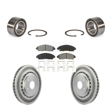Front Wheel Bearing With Coated Disc Brake Rotors And Semi-Metallic Pads Kit For 2014-2016 Acura MDX KBB-101820 by Transit Auto