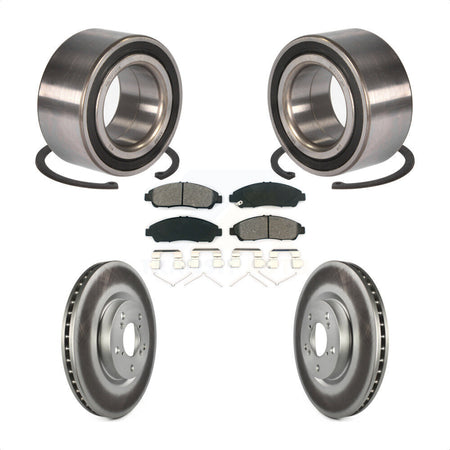Front Wheel Bearing With Coated Disc Brake Rotors And Semi-Metallic Pads Kit For 2016-2017 Acura RLX Sport Hybrid SH-AWD KBB-101822 by Transit Auto