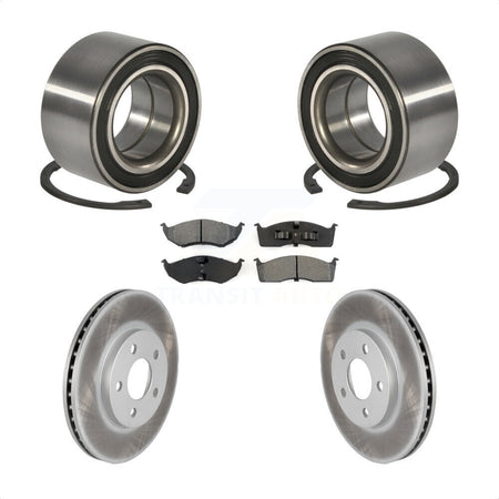 Front Wheel Bearing With Coated Disc Brake Rotors And Semi-Metallic Pads Kit For Dodge Neon Chrysler SX 2.0 KBB-101835 by Transit Auto