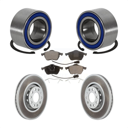 Front Wheel Bearing With Coated Disc Brake Rotors And Ceramic Pads Kit For 1999 Audi A8 2nd Design KBB-101887 by Transit Auto