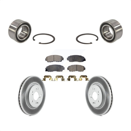 Front Wheel Bearing With Coated Disc Brake Rotors And Ceramic Pads Kit For Honda CR-V Acura RDX KBB-102047 by Transit Auto