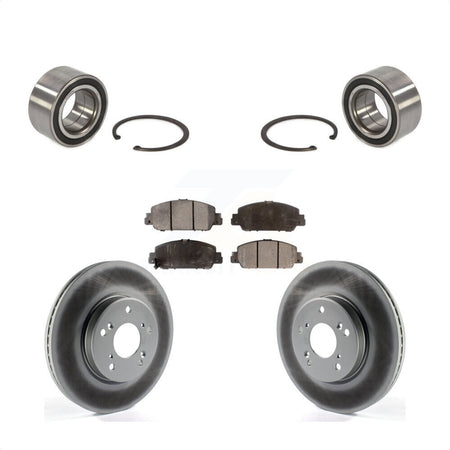 Front Wheel Bearing With Coated Disc Brake Rotors And Ceramic Pads Kit For 2016-2022 Honda HR-V KBB-102048 by Transit Auto