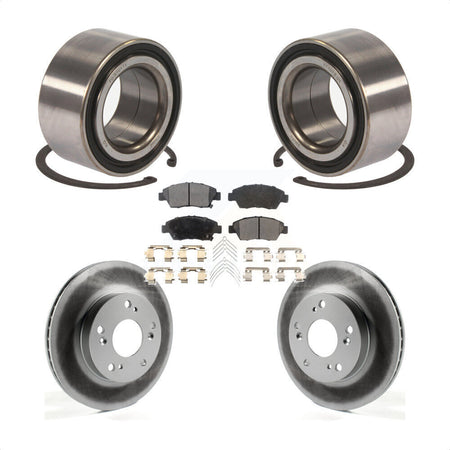 Front Wheel Bearing With Coated Disc Brake Rotors And Ceramic Pads Kit For 2015 Acura ILX 1.5L KBB-102113 by Transit Auto