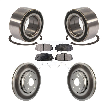 Front Wheel Bearing With Coated Disc Brake Rotors And Ceramic Pads Kit For 2017-2018 Acura ILX KBB-102116 by Transit Auto