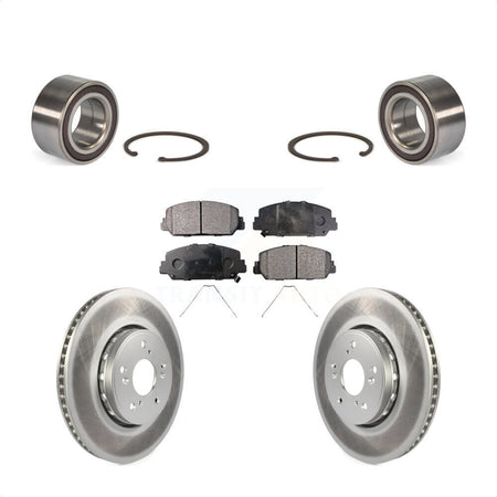 Front Wheel Bearing With Coated Disc Brake Rotors And Ceramic Pads Kit For 2013-2018 Acura RDX KBB-102129 by Transit Auto