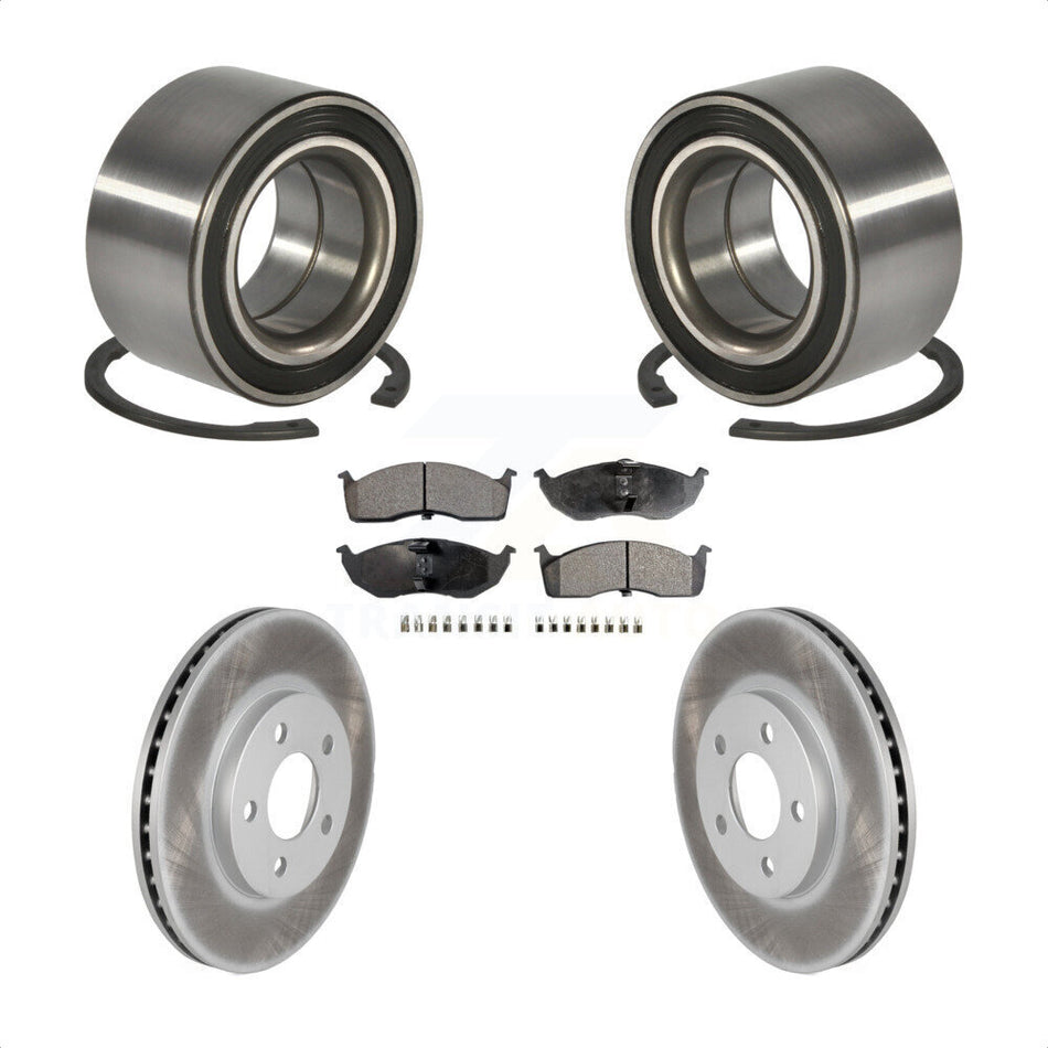 Front Wheel Bearing With Coated Disc Brake Rotors And Ceramic Pads Kit For Dodge Neon Chrysler SX 2.0 KBB-102148 by Transit Auto