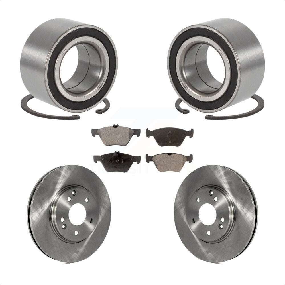 Front Wheel Bearing With Disc Brake Rotors And Semi-Metallic Pads Kit For 2003 Mercedes-Benz E320 4Matic with Wagon KBB-102347 by Transit Auto