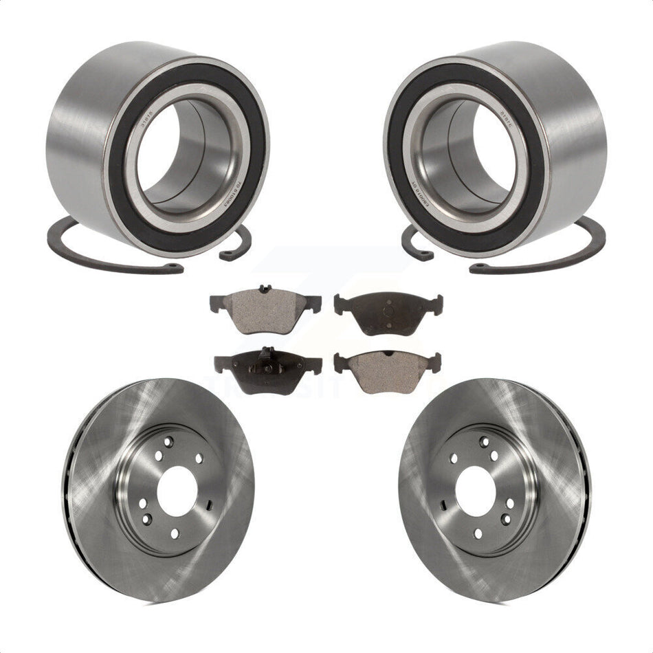 Front Wheel Bearing With Disc Brake Rotors And Semi-Metallic Pads Kit For 2003 Mercedes-Benz E320 4Matic with Wagon KBB-102347 by Transit Auto