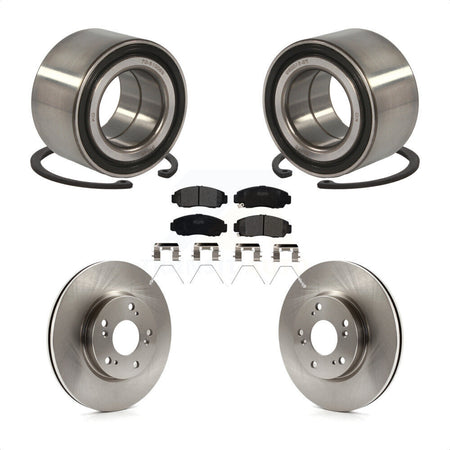 Front Wheel Bearing With Disc Brake Rotors And Semi-Metallic Pads Kit For Honda Civic KBB-102370 by Transit Auto