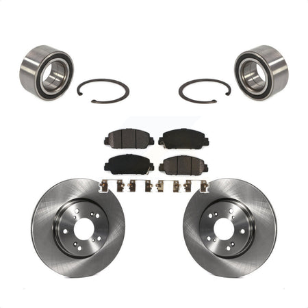 Front Wheel Bearing With Disc Brake Rotors And Semi-Metallic Pads Kit For 2016-2022 Honda HR-V KBB-102380 by Transit Auto