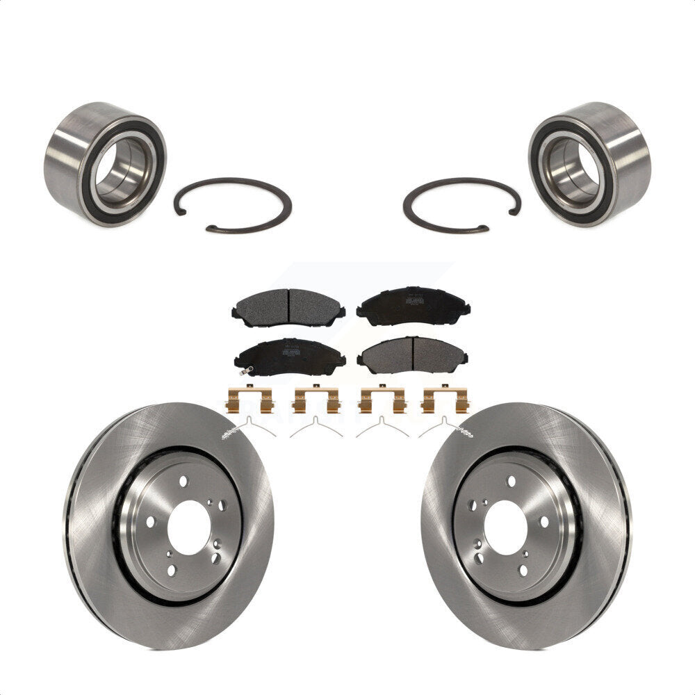 Front Wheel Bearing With Disc Brake Rotors And Semi-Metallic Pads Kit For 2016-2021 Honda Pilot KBB-102381 by Transit Auto
