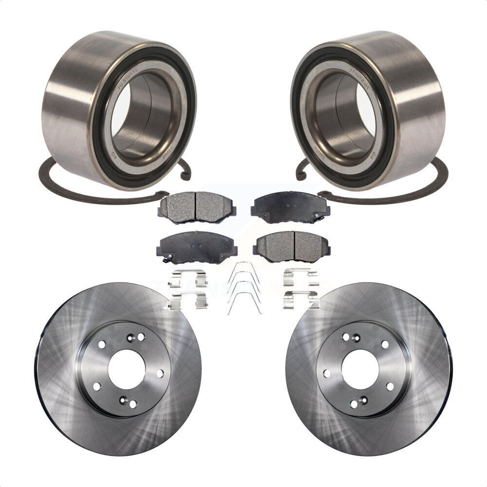 Front Wheel Bearing With Disc Brake Rotors And Semi-Metallic Pads Kit For Honda Fit Acura ILX KBB-102436 by Transit Auto
