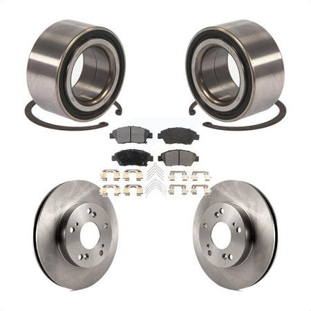 Front Wheel Bearing With Disc Brake Rotors And Semi-Metallic Pads Kit For 2015 Acura ILX 1.5L KBB-102440 by Transit Auto