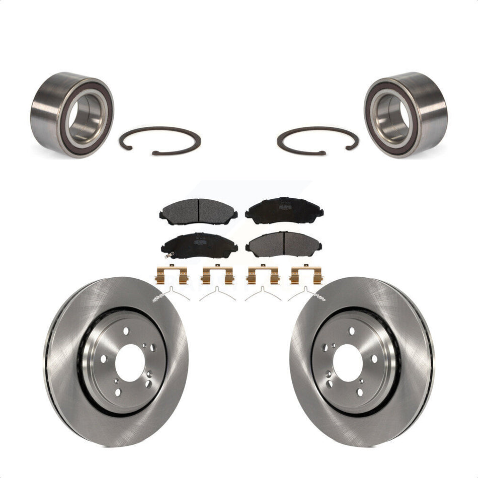 Front Wheel Bearing With Disc Brake Rotors And Semi-Metallic Pads Kit For 2017-2018 Acura MDX KBB-102458 by Transit Auto