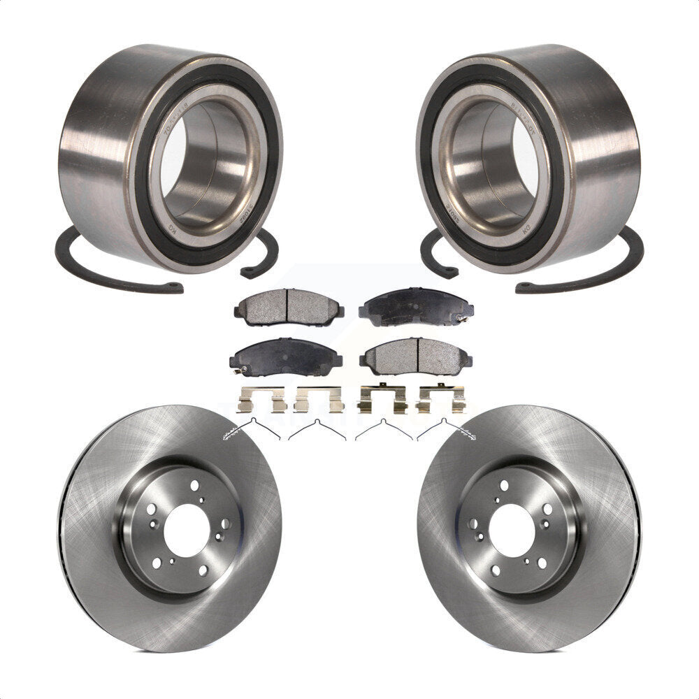 Front Wheel Bearing With Disc Brake Rotors And Semi-Metallic Pads Kit For 2016-2017 Acura RLX Sport Hybrid SH-AWD KBB-102461 by Transit Auto