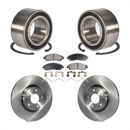 Front Wheel Bearing With Disc Brake Rotors And Semi-Metallic Pads Kit For 2016-2017 Acura RLX Sport Hybrid SH-AWD KBB-102461 by Transit Auto