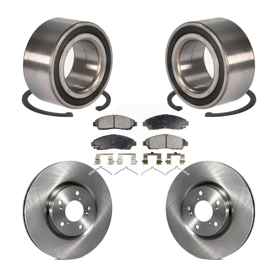 Front Wheel Bearing With Disc Brake Rotors And Semi-Metallic Pads Kit For 2016-2017 Acura RLX Sport Hybrid SH-AWD KBB-102461 by Transit Auto