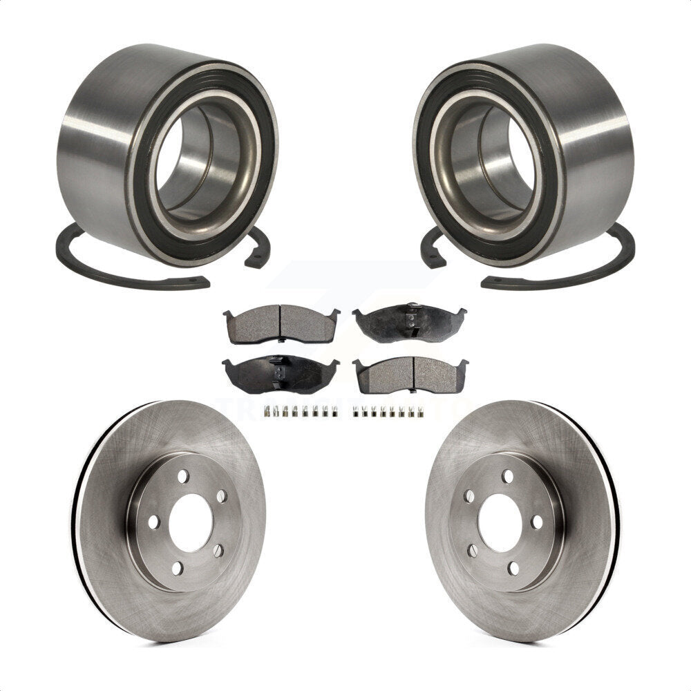 Front Wheel Bearing With Disc Brake Rotors And Semi-Metallic Pads Kit For Dodge Neon Chrysler SX 2.0 KBB-102477 by Transit Auto
