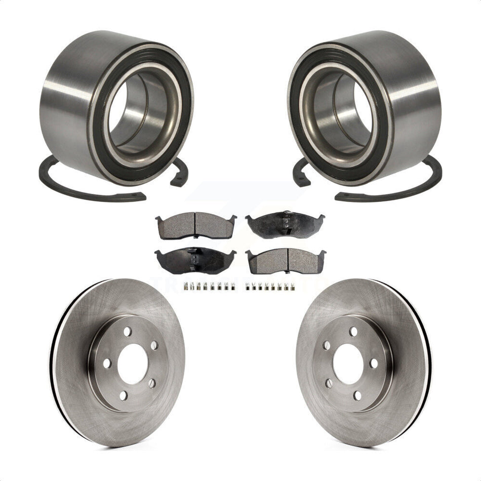 Front Wheel Bearing With Disc Brake Rotors And Semi-Metallic Pads Kit For Dodge Neon Chrysler SX 2.0 KBB-102477 by Transit Auto