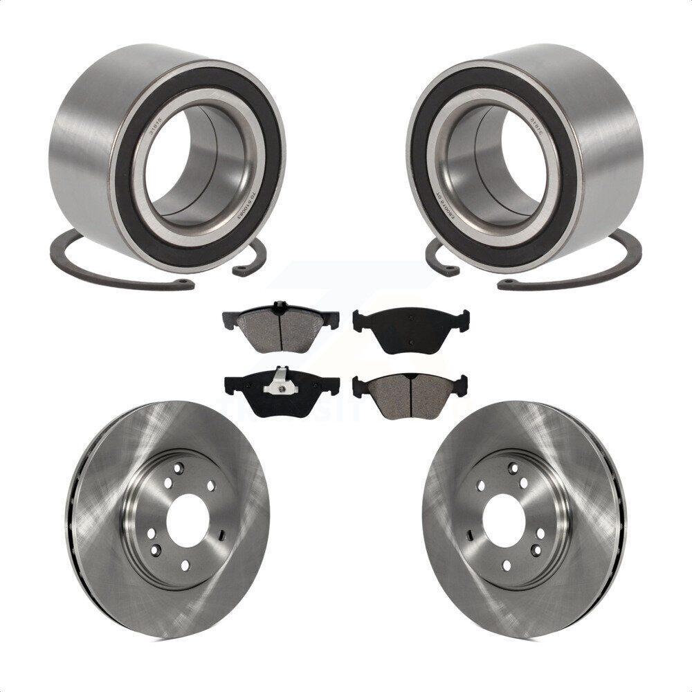 Front Wheel Bearing With Disc Brake Rotors And Semi-Metallic Pads Kit For 2003 Mercedes-Benz E320 4Matic with Wagon KBB-102702 by Transit Auto
