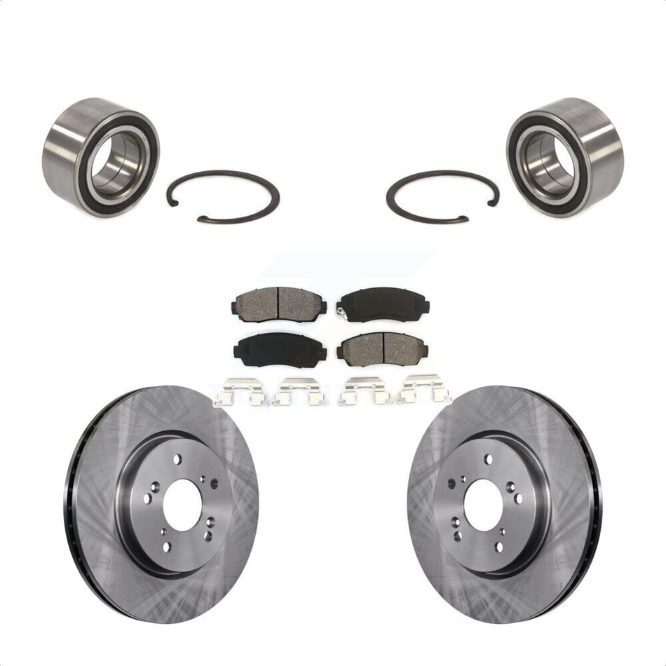 Front Wheel Bearing With Disc Brake Rotors And Semi-Metallic Pads Kit For Honda CR-V Acura RDX KBB-102737 by Transit Auto