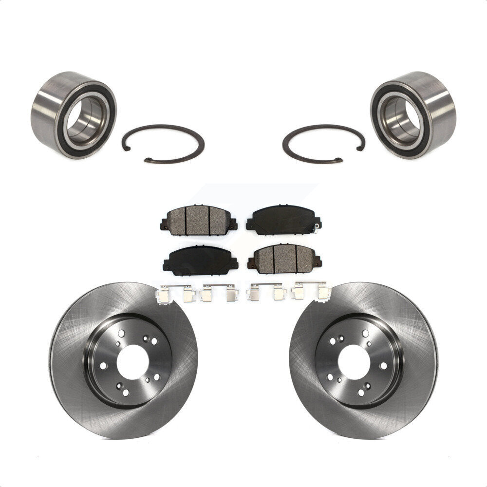Front Wheel Bearing With Disc Brake Rotors And Semi-Metallic Pads Kit For 2016-2022 Honda HR-V KBB-102738 by Transit Auto