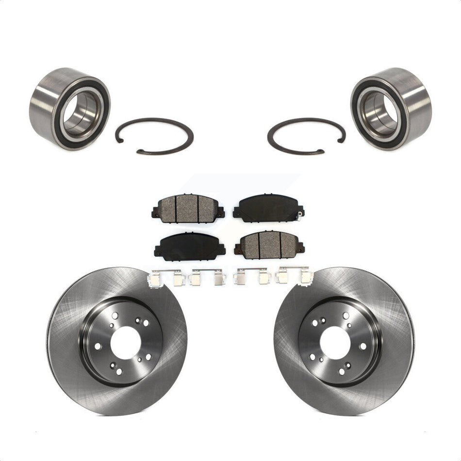 Front Wheel Bearing With Disc Brake Rotors And Semi-Metallic Pads Kit For 2016-2022 Honda HR-V KBB-102738 by Transit Auto