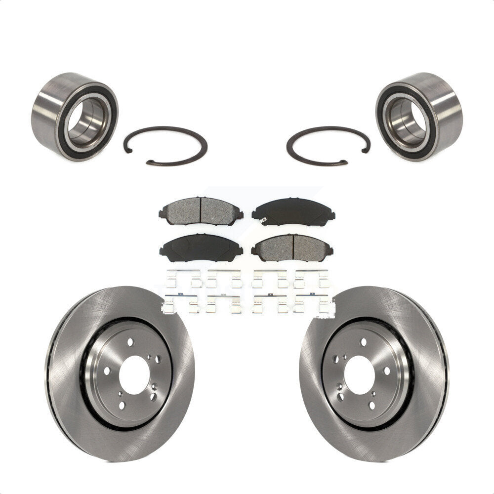 Front Wheel Bearing With Disc Brake Rotors And Semi-Metallic Pads Kit For 2016-2021 Honda Pilot KBB-102739 by Transit Auto