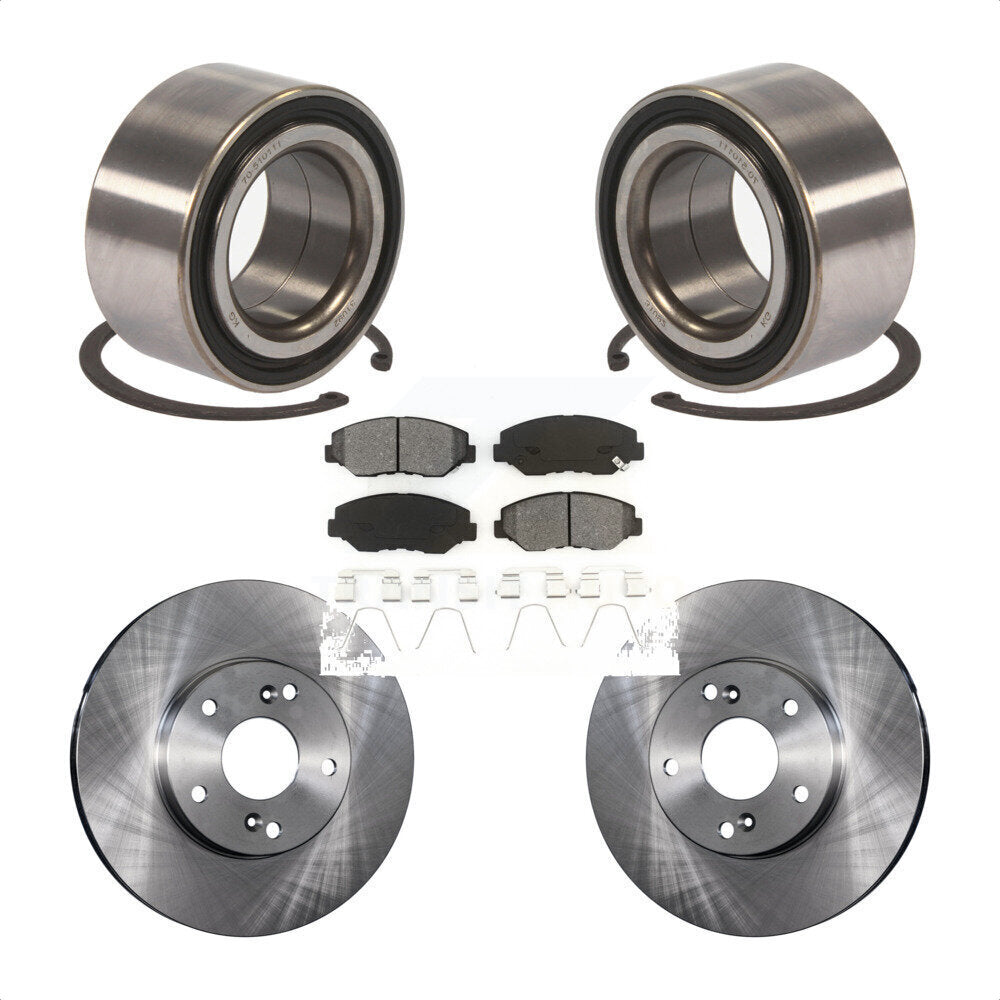 Front Wheel Bearing With Disc Brake Rotors And Semi-Metallic Pads Kit For Honda Fit Acura ILX KBB-102791 by Transit Auto