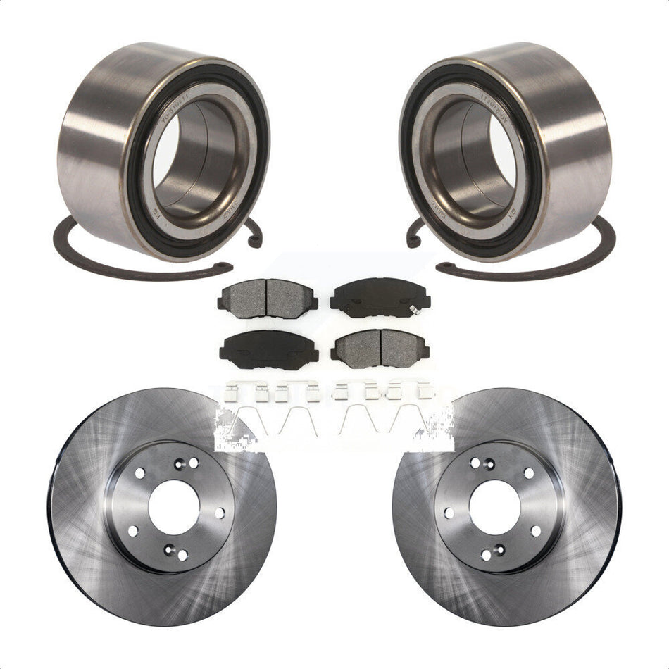 Front Wheel Bearing With Disc Brake Rotors And Semi-Metallic Pads Kit For Honda Fit Acura ILX KBB-102791 by Transit Auto