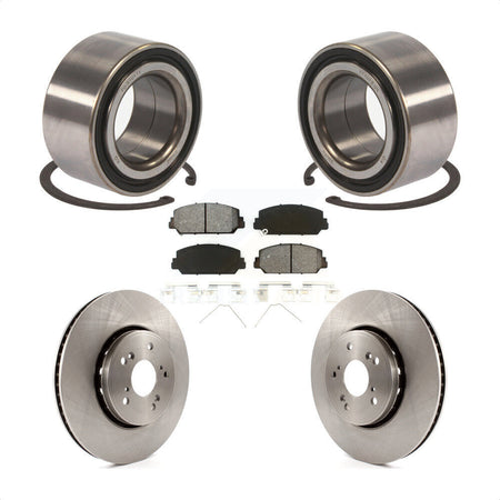 Front Wheel Bearing With Disc Brake Rotors And Semi-Metallic Pads Kit For 2016 Acura ILX KBB-102795 by Transit Auto