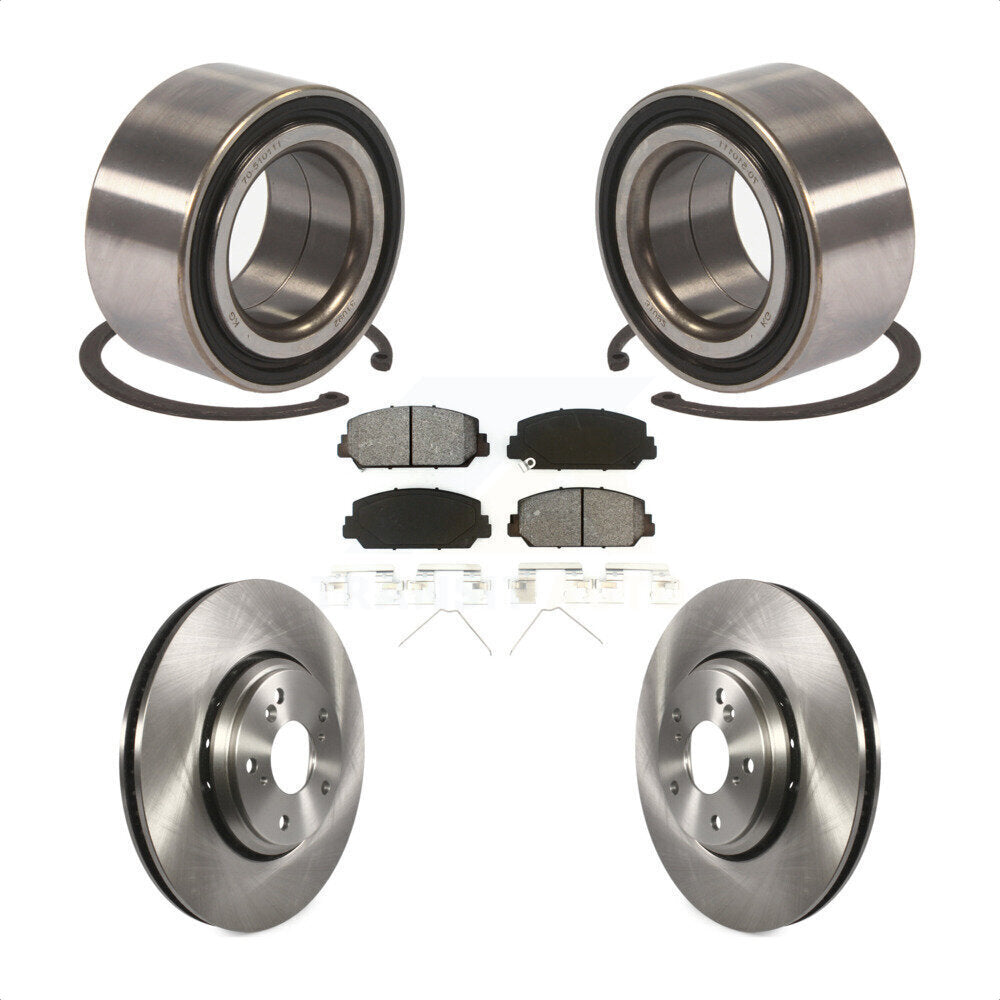 Front Wheel Bearing With Disc Brake Rotors And Semi-Metallic Pads Kit For 2017-2018 Acura ILX KBB-102796 by Transit Auto
