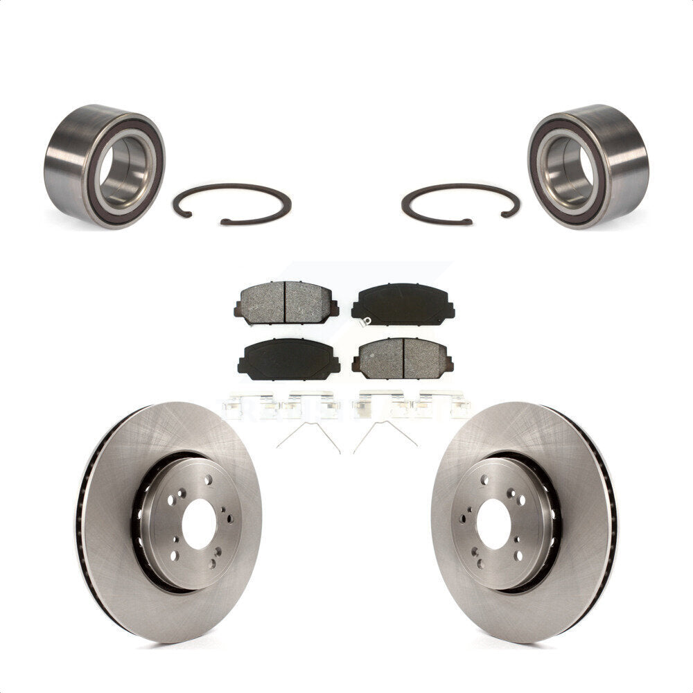 Front Wheel Bearing With Disc Brake Rotors And Semi-Metallic Pads Kit For 2013-2018 Acura RDX KBB-102808 by Transit Auto