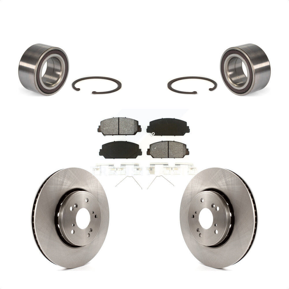 Front Wheel Bearing With Disc Brake Rotors And Semi-Metallic Pads Kit For 2013-2018 Acura RDX KBB-102808 by Transit Auto