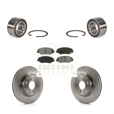 Front Wheel Bearing With Disc Brake Rotors And Semi-Metallic Pads Kit For 2012-2016 Honda CR-V FWD KBB-102809 by Transit Auto