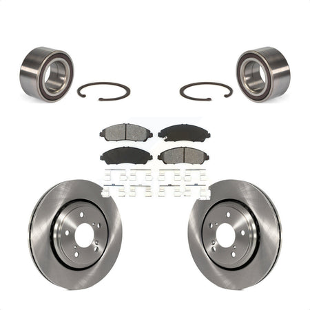 Front Wheel Bearing With Disc Brake Rotors And Semi-Metallic Pads Kit For 2017-2018 Acura MDX KBB-102810 by Transit Auto