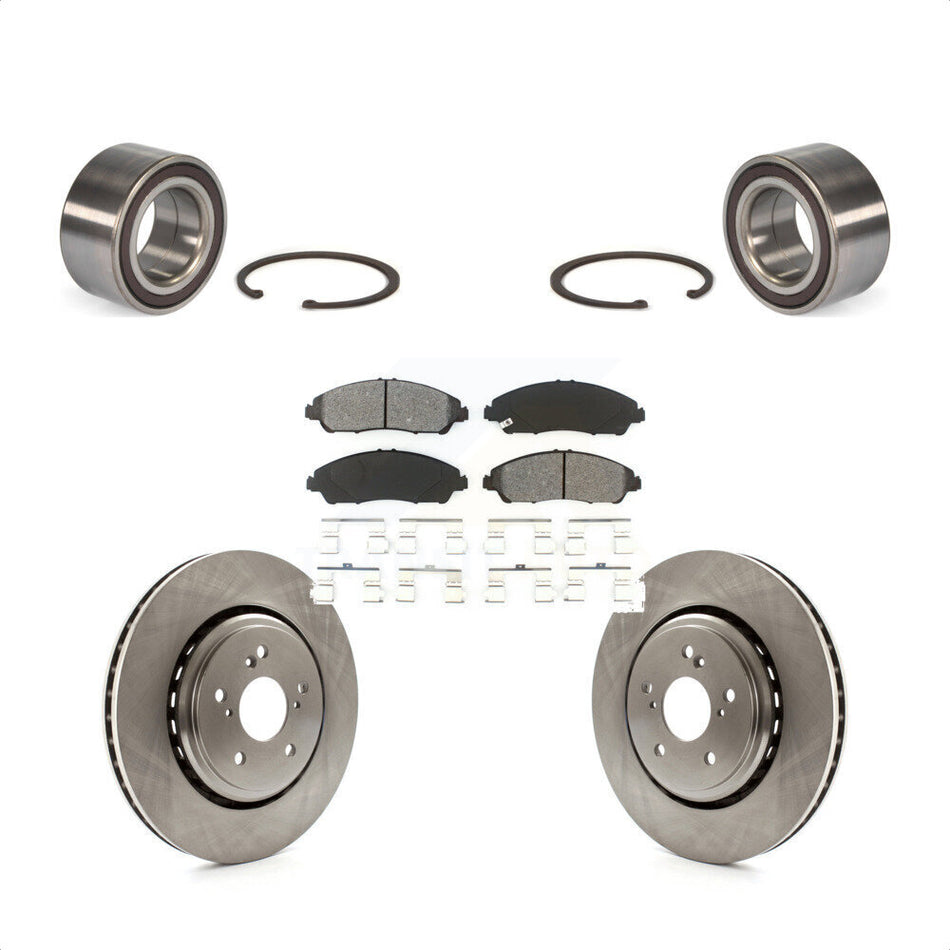 Front Wheel Bearing With Disc Brake Rotors And Semi-Metallic Pads Kit For 2014-2016 Acura MDX KBB-102811 by Transit Auto