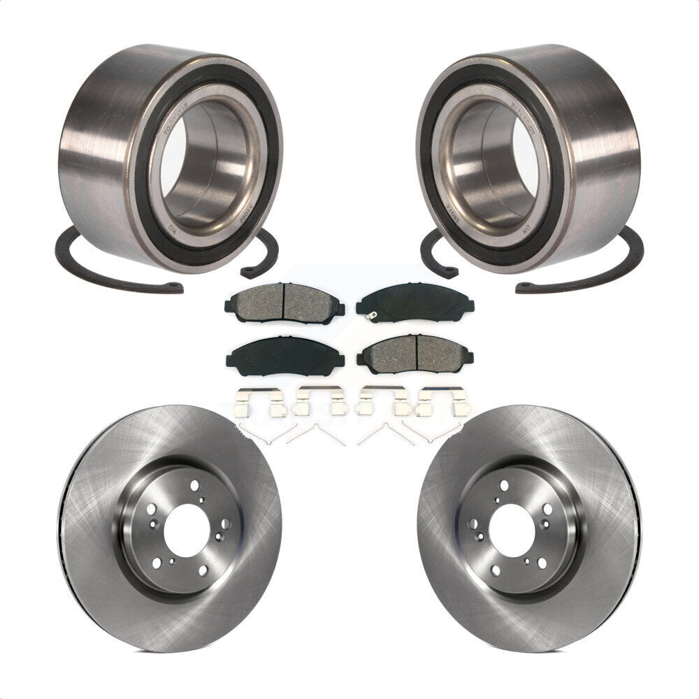 Front Wheel Bearing With Disc Brake Rotors And Semi-Metallic Pads Kit For 2016-2017 Acura RLX Sport Hybrid SH-AWD KBB-102813 by Transit Auto
